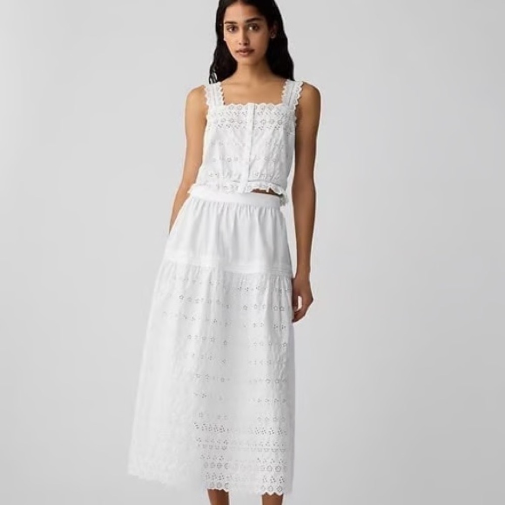 Doen gap eyelet white skirt